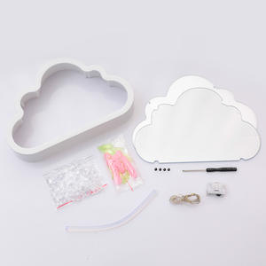 Espejo De Nube DIY Con Luz De Tulipán Hecho A Mano, Flor Artificial 3D, Regalo Creativo, Espejo De Túnel Para Decoración De Dormitorio, Lámpara De Noche LED De Mesa - Product Image 6