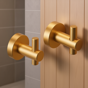 Crochets muraux Db en métal doré brossé, design minimaliste, pour entrée, armoire à chaussures, placard, salle de bain, chambre, cuisine - Product Image 2