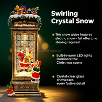 Lanterne LED de Noël scintillante en gros avec musique, cabine téléphonique, train, carrousel, décoration de table, cadeau de vacances