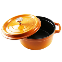 Casserole ronde en fonte émaillée résistante à la chaleur, antiadhésive, pour la cuisson, les soupes et les ragoûts