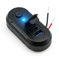 Chargeur de voiture double port 18W QC3.0 et 30W PD3.0 avec lumières colorées et port AUX pour camping-car/camion/golf/bateau