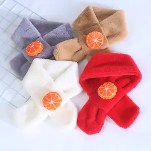 Spot children's plush scarf fashion cute baby bib warm and soft can be customizedWinter Lambs Wool Children Scarf