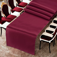 Chemin de table en satin bordeaux 30*275cm, chemins de table lisses pour mariage, dîner, fête d'anniversaire