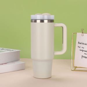 Gobelet de voyage isotherme H2.0 pour voiture, 30 oz, double paroi sous vide, avec couvercle et paille, antidérapant, logo personnalisé OEM - Product Image 1