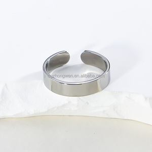 <span class=keywords><strong>Zhongwen</strong></span> เครื่องประดับแฟชั่น316L แหวนเงินสแตนเลสสตีลปรับได้แหวนข้อมือกันน้ำสำหรับชายและหญิง - Product Image 5