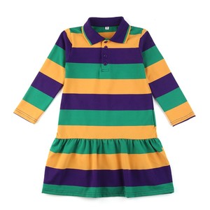 Vente en gros de vêtements pour mardi gras <span class=keywords><strong>Polo</strong></span> de rugby unisexe en coton, à rayures vertes et dorées - Product Image 3