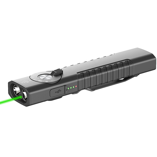 1000 Lumens Aluminum EDC Flashlight with Green Beam, UV and 100lm Utility Light Combo, Rechargeable 4-in-1 Portable Pocket Light