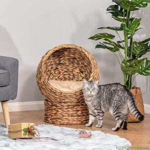 Cama elevada para gatos, ecológica, hecha de jacinto de agua natural, tipo cesta, casa, silla, sofá, la más vendida de Vietnam. - Product Image 1