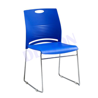 Chaise de bureau empilable sans accoudoirs en tissu à cadre métallique en stock Chaise d'invité de salle de conférence empilable pour le personnel de formation des visiteurs