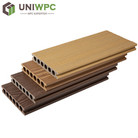 Plancher de terrasse en WPC massif résistant aux intempéries, lisse, composite, pour extérieur