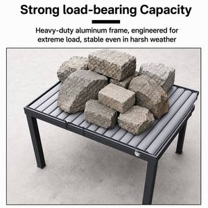 Waterproof Eco-Friendly Motorized Louvered Roof Aluminium Gazebo with Nature Theme for Garden Backyard &amp; <strong>Terrace</strong> Use - Product Image 4