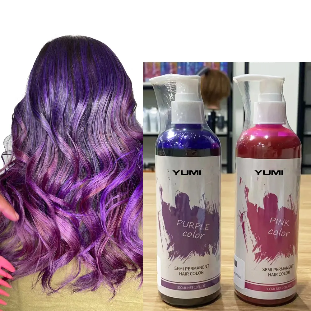 Wholesale Professional Colorful Pink Shining Semi Permanent Dye Cream Yumi Hair Color
