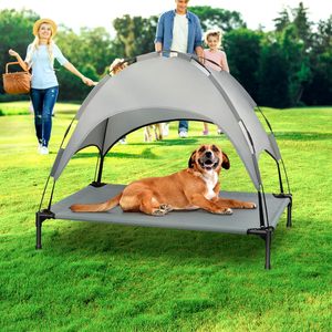 Cama para perros elevada con refrigeración para exteriores mejorada, cama elevada impermeable para perros y mascotas con dosel, cama portátil extraíble para perros - Product Image 4