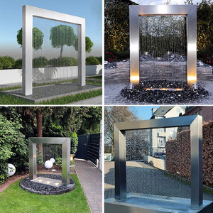 Fontaine à boule en acier inoxydable poli, moderne et abstraite, pour extérieur, sculpture aquatique, écologique, garantie 5 ans - Product Image 4