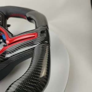 พวงมาลัยหุ้มด้วยไฟเบอร์คาร์บอนแบบเจาะรูสีแดง M สำหรับรถ BMW F30 F1 F2 F3 F4 M2 F87 F80 F90 F10 F01 F30 - Product Image 2