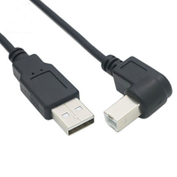 Kabel Data Transfer 24AWG USB 2.0 Tipe B Hitam 1m, Jalinan Tembaga Murni, Selubung PVC, Pengisian Cepat, untuk Kamera, Printer, Scanner, Laris Terjual