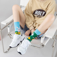 Chaussettes fantaisie en gros à motifs mignons AB, assorties gauche-droite, originales et créatives, unisexes, à motifs de dessins animés amusants