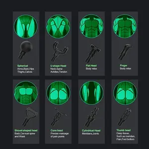 Pistola de masaje de percusión de tejido profundo, 8 cabezales, Motor Torque de alto, masajeador muscular inalámbrico para atletas, alivio del dolor, recuperación física - Product Image 6