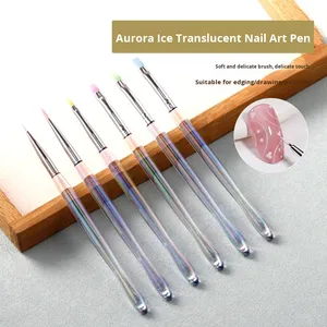Ensemble de pinceaux à ongles en nylon colorés, pinceaux plats, ronds, en forme de pétale, petits pinceaux liner, pour la peinture sur gel, la décoration des ongles, kit d'outils de manucure pour salon - Product Image 6