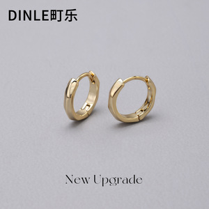 DINLE Simple Hoop Earrings S925 Silver Women's Everyday Wear Light Luxury Style - Product Image 2
