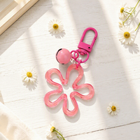 Porte-clés léger en acrylique coloré, motif grande vague, fleur et cœur, tendance, pour pendentif de sac fait main DIY