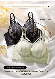 Soutien-gorge long push-up sexy pour petites poitrines, en dentelle florale, sans armatures, lissant, avec bretelles à volants, tailles 32-38, 5 couleurs - Product Image 3