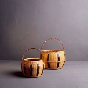 Handmade Bamboo Woven <b>Baskets</b> Round <b>Large</b> And Small Size Food Container Kitchen Use Fruit Snack <b>Storage</b> - Product Image 2