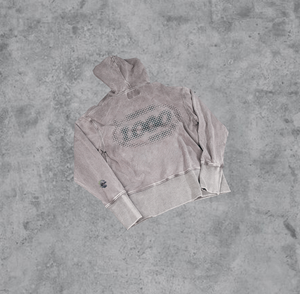 Sudadera con capucha recortada con cremallera lisa de gran tamaño Vintage para hombre, ropa de calle desgastada con lavado ácido y cremallera desgastada - Product Image 4