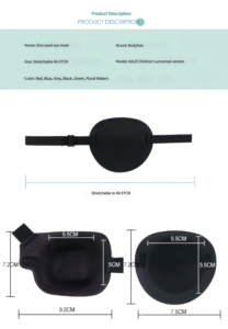 Cache-œil unique pour adulte et enfant, protection contre l'amblyopie strabique, masque oculaire réglable, bandeau de sommeil, accessoire de costume de pirate - Product Image 4