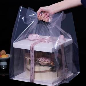 Custom Transparant Frosted Poly Plastic Boodschappentassen Brood Pack Ldpe <span class=keywords><strong>Bag</strong></span> Gestanst Plastic Afhaalzak Met Handvat - Product Image 4