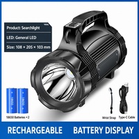 Projecteur LED rechargeable Brightenlux 350M, lampe de travail COB, lampe de signalisation rouge, montable sur trépied, batterie externe