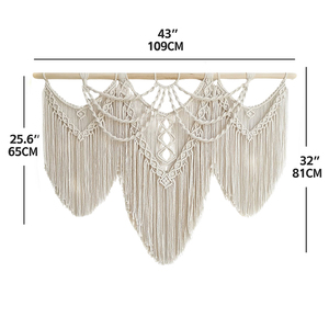 <span class=keywords><strong>Tapiz</strong></span> bohemio de macramé para colgar en la <span class=keywords><strong>pared</strong></span>, <span class=keywords><strong>tapiz</strong></span> grande hecho a mano para dormitorio y sala de estar - Product Image 2
