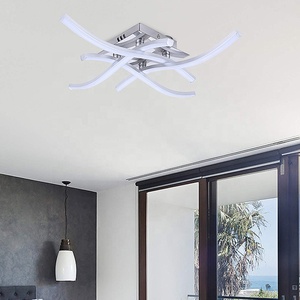 Modern Simple LED Four-Wave <strong>Ceiling</strong> <strong>Lights</strong> for Living Room Bedroom Wave-Shaped Luminaires Iron Base Acrylic AC for Hotels - Product Image 4