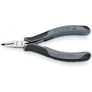 KNIPEX - 64 62 120 ESD électronique tête de coupe polie miroir, poignées avec poignées multi-composants, coupe oblique - Product Image 1