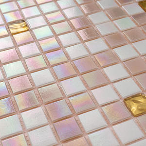 327*327 coloré mosaïque douche <span class=keywords><strong>cloison</strong></span> carrelage brillant or irisé avec fabricant de mosaïques de <span class=keywords><strong>verre</strong></span> rose - Product Image 2