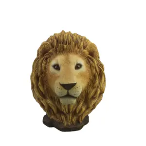Estatueta artesanal de escultura de resina criativa, decoração de casa, cabeça de leão, estatueta colecionável