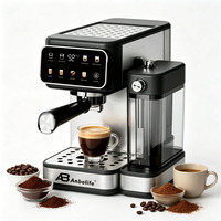 Anbolife - Cafetera Espresso de 20 Bares con Pantalla Táctil y Operación de un Solo Botón, Tanque de Leche, Doble Caldera, Control de Calentamiento de Vapor, OEM