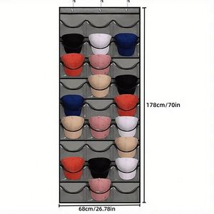 Organizador de Gorras con 27 Bolsillos, Colgador para Gorras de Béisbol, Organizador de Gorras para Colgar sobre la Puerta, Organizador de Almacenamiento de Gorras para Pared de Armario - Product Image 5