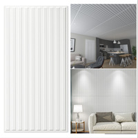 Panneau mural en PVC imperméable moderne de 50 cm, texture rainurée 3D, couleur grain de bois, 120 cm x 60 cm, pour salon