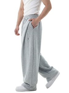 Custom 300gsm Heavyweight 100% Cotton <strong>Baggy</strong> Wide Leg <strong>Men</strong> Sweatpants OEM Streetwear <strong>Joggers</strong> - Product Image 3