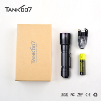 Tank007 UV122 Lampe torche LED double en aluminium Lampe UV 365nm Lumière noire Détection des fuites de réfrigérant Linterna Lampe torche UV