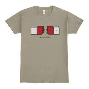 T-shirt Impossible Love grigia con design del 20° anniversario, maglietta promozionale - Product Image 1