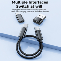 Nouvelle boîte de rangement multifonctionnelle 3A 4 en 1 en cuir pour câble de charge USB pour iOS avec charge rapide et sortie 60W