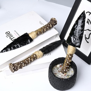 كريتال طبيعي أسود سبج نحت يدوي يدوي بالجملة شفاء كريستال حرفة ديكور منزلي - Product Image 4