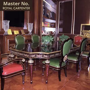 <span class=keywords><strong>โต๊ะ</strong></span>อาหารไม้เนื้อแข็งสั่งทำพิเศษจากช่างฝีมือ ยาว 2.4 เมตร สไตล์ยุโรป เฟอร์นิเจอร์หรูหราสำหรับห้องนั่งเล่น - Product Image 4