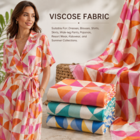 Tissu Challis en Viscose Rayonne Imprimé Personnalisé à Faible MOQ pour Robes, Chemises, Jupes et Vêtements