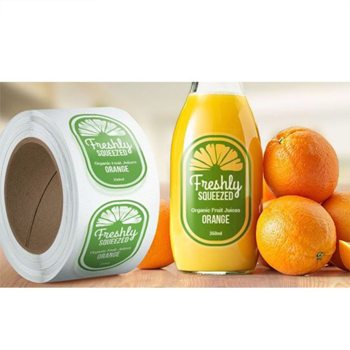 custom design self adhesive logo printed waterproof bottled beverage juice glass bottle label bottle sticker