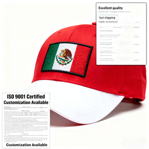 Berretto da Baseball ricamato con bandiera messicana per il modello personalizzato del giorno dell'indipendenza disponibile 20 anni di esperienza nell'indumento - Product Image 4