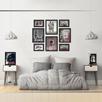 Cadre photo noir au design moderne Cadre photo personnalisé en plastique PS 4x6 8X10 8.5x11 pour la maison