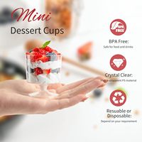 2 oz Mini tasses à dessert avec cuillères Tasses à apéritif jetables Tasses à mousse Petits verres à vin en plastique pour servir des puddings et des cocktails
